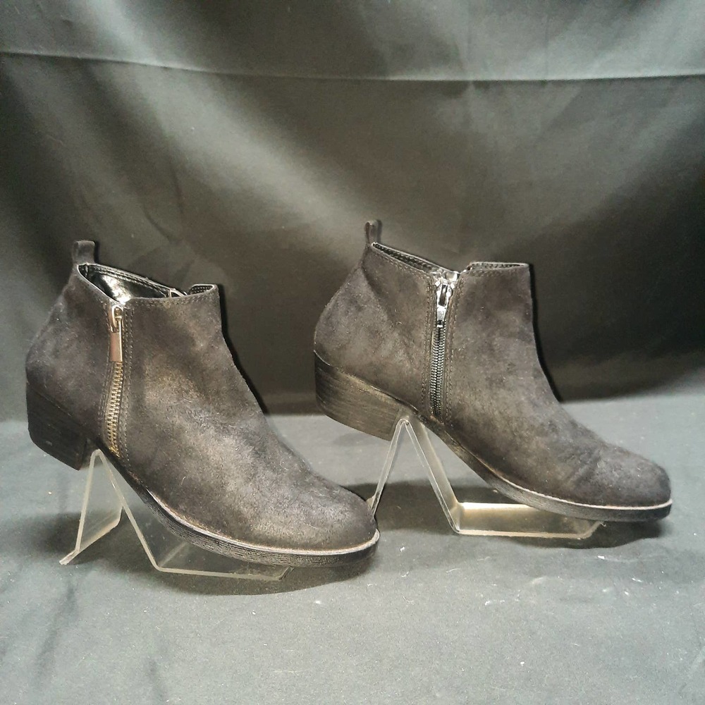 Carlos by Carlos Santana Brie Black Brushed Suede Ankle Boots 7.5